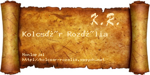 Kolcsár Rozália névjegykártya