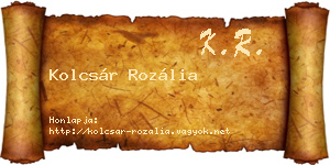 Kolcsár Rozália névjegykártya